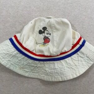 Vintage Disney Mickey Mouse Reversible Bucket Hat One Size Multicolor